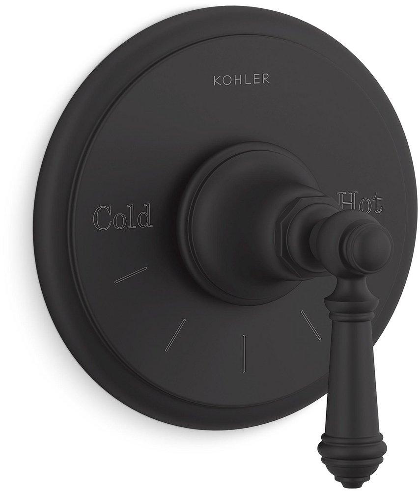 KOHLER Matte Black Single Handle Thermostatic Valve Trim 