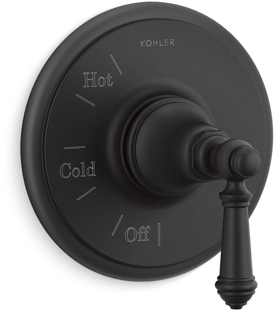 KOHLER Matte Black Single Handle Bathtub & Shower Faucet (Trim Only) 