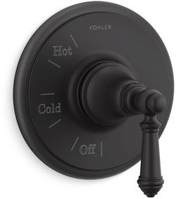 Single Handle Pressure Balancing Valve Trim in Matte Black
