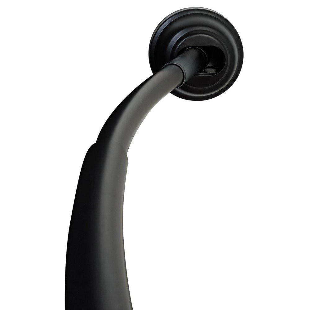 Dual Mount Aluminum Curved Shower Rod - Matte Black 