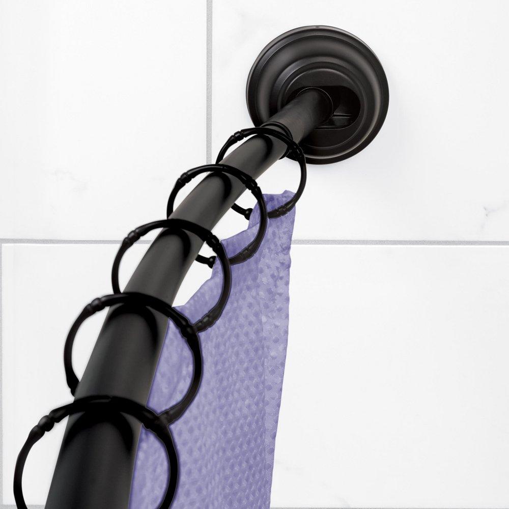 Dual Mount Aluminum Curved Shower Rod - Matte Black 