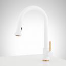 Signature Hardware Matte White Single Handle Pull Down Kitchen Faucet 