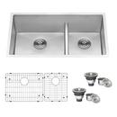 Ruvati 36 x 19 in. No Hole Double Bowl Undermount Kitchen Sink 