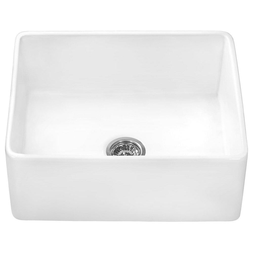 23 FIRECLAY FARMHOUSE KITCHEN LAUNDRY UTILITY SINK SINGLE BOWL WHITE 