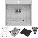 Ruvati 21 x 20 in. 1 Hole Single Bowl Drop-in Kitchen Sink 