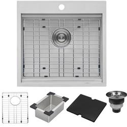 21 in. Drop-in Stainless Steel Single Bowl Workstation Outdoor Kitchen Sink