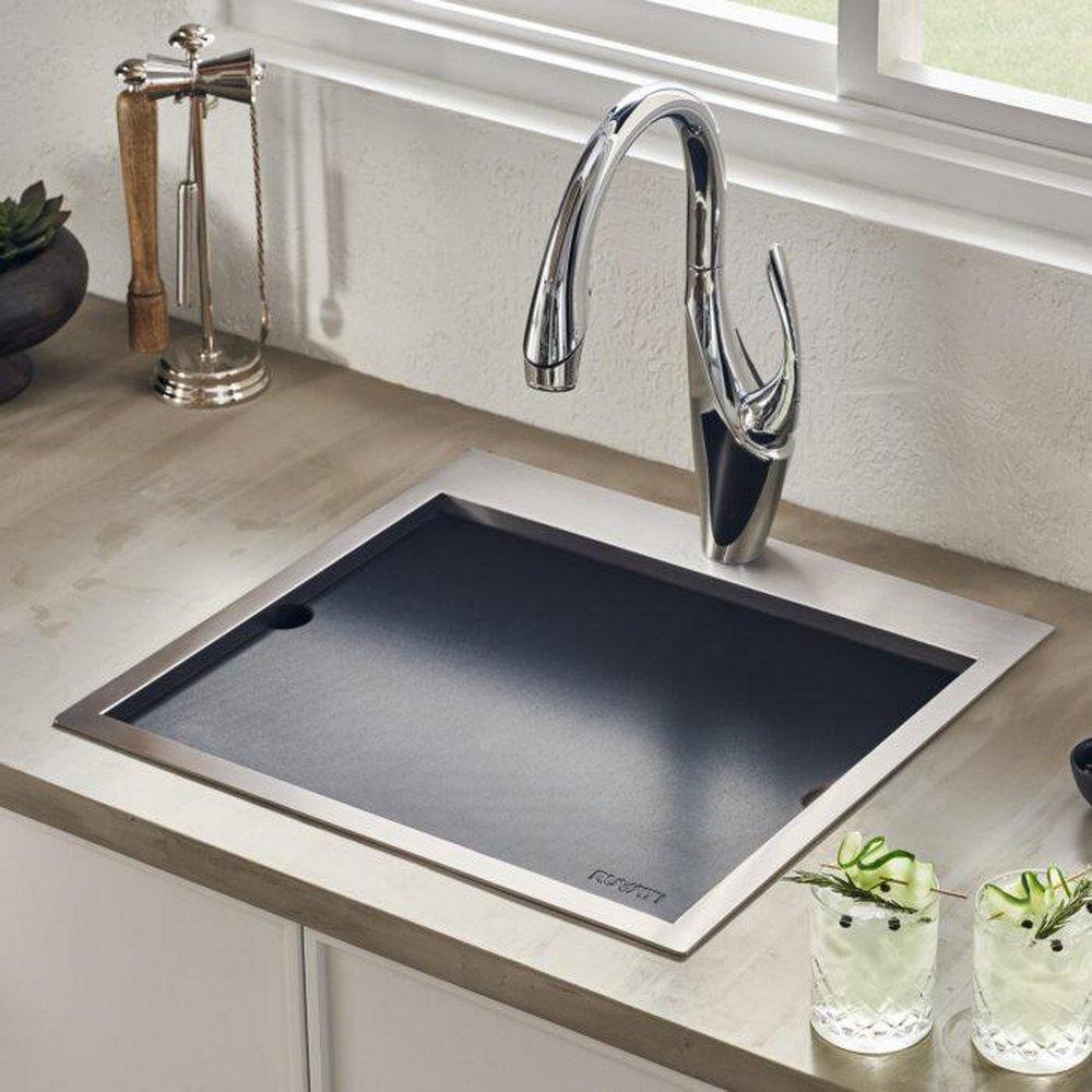 Ruvati 21 x 20 in. 1 Hole Single Bowl Drop-in Kitchen Sink 
