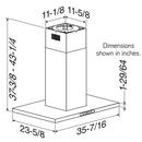 36 T-STYLE ISLAND 600 CFM SS 