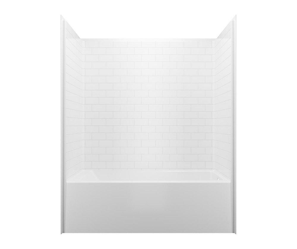 60 in. x 30 in. Tub & Shower Unit in White with Left Drain 