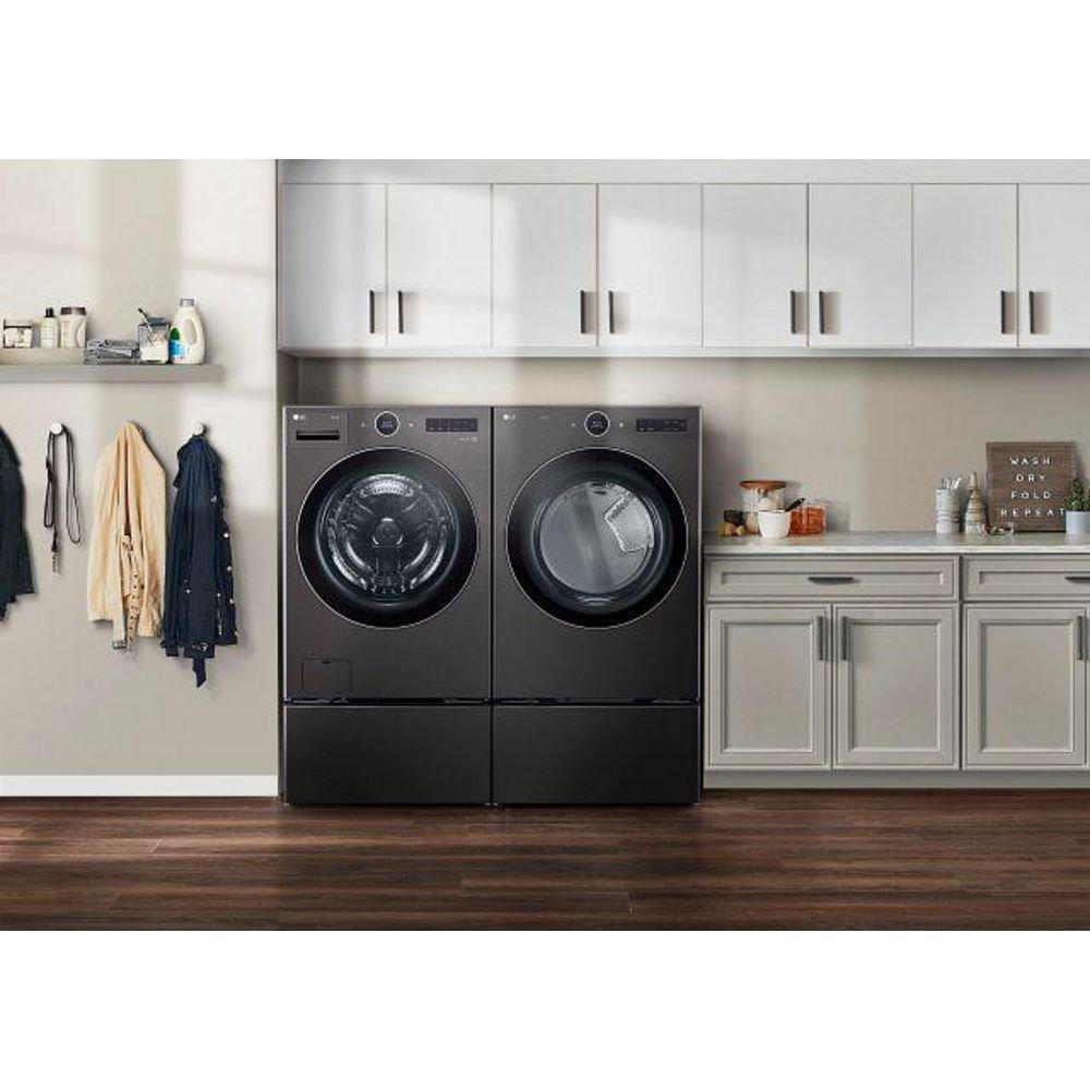 LG Black Steel 27 x 29-3/4 in. 120V 7.4 cu. ft. Gas Front Load Dryer 