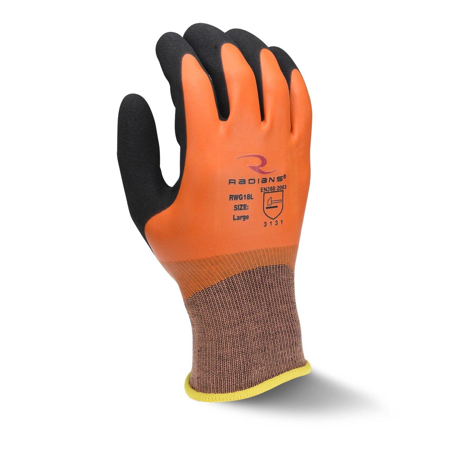 Radians Orange 13G Latex Coated Work Gloves (Pack of 12) 