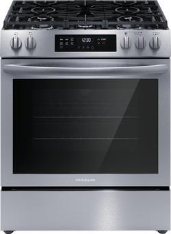 36-3/8 x 30 x 26 in. 18000 BTU 5.1 cu. ft. 5-Burner Sealed Gas Freestanding Range in Stainless Steel