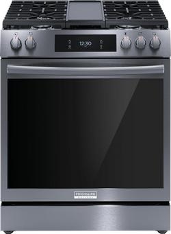30 in. 5-Burner Gas Freestanding Range in Black Stainless Steel