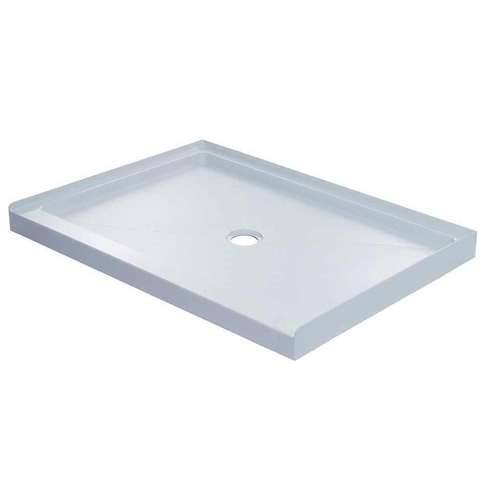 48 in. x 42 in. Shower Base with Center Drain in White 