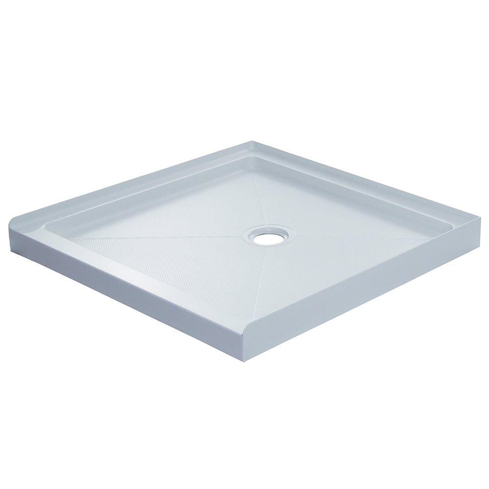 48 in. x 48 in. Shower Base with Center Drain in White 