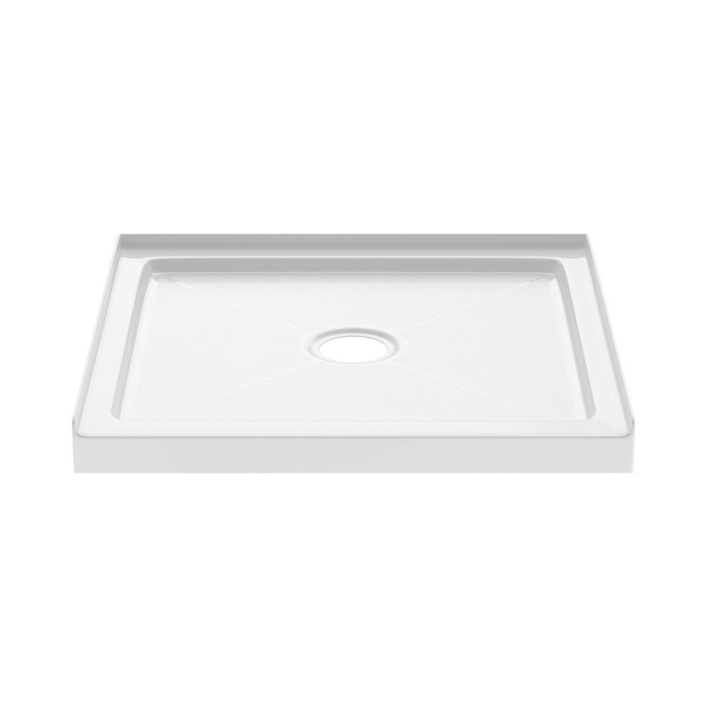 48 in. x 48 in. Shower Base with Center Drain in White 