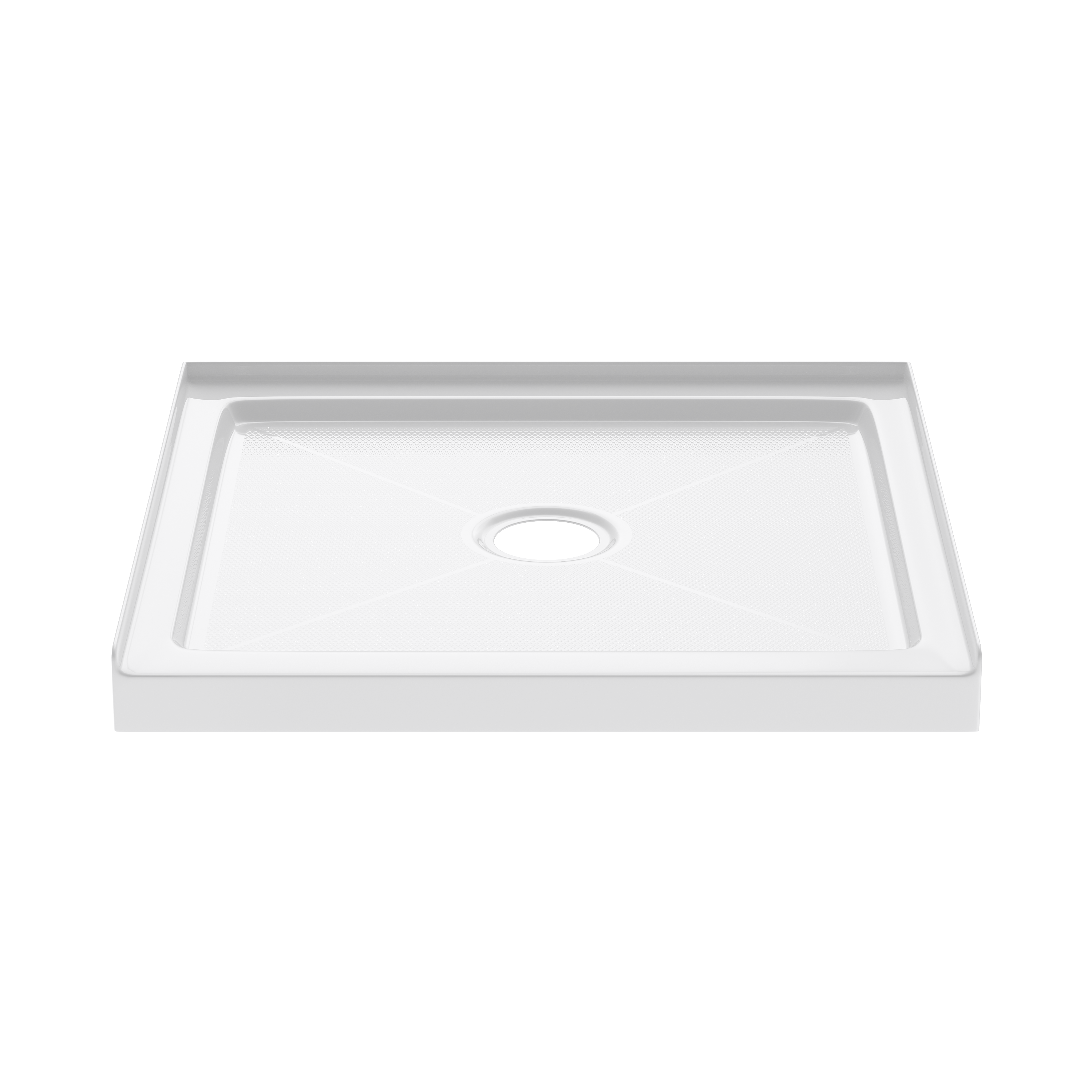 48 in. x 48 in. Shower Base with Center Drain in White 