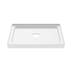 48 in. x 48 in. Shower Base with Center Drain in White