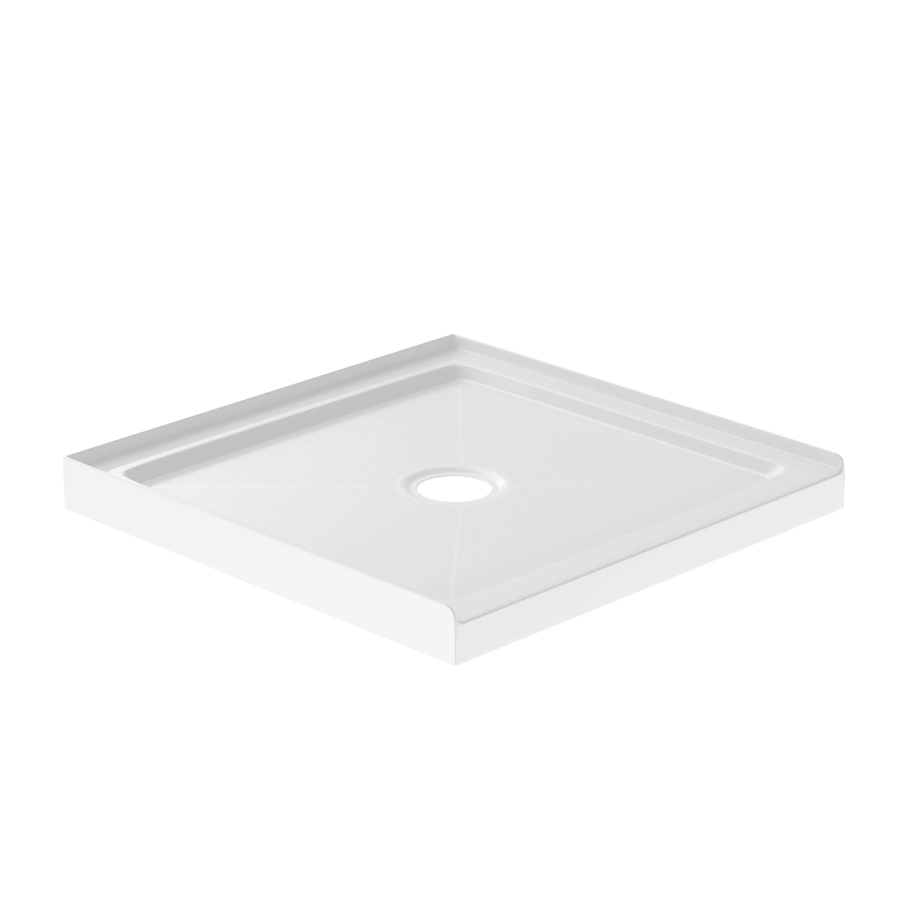 48 in. x 48 in. Shower Base with Center Drain in White 