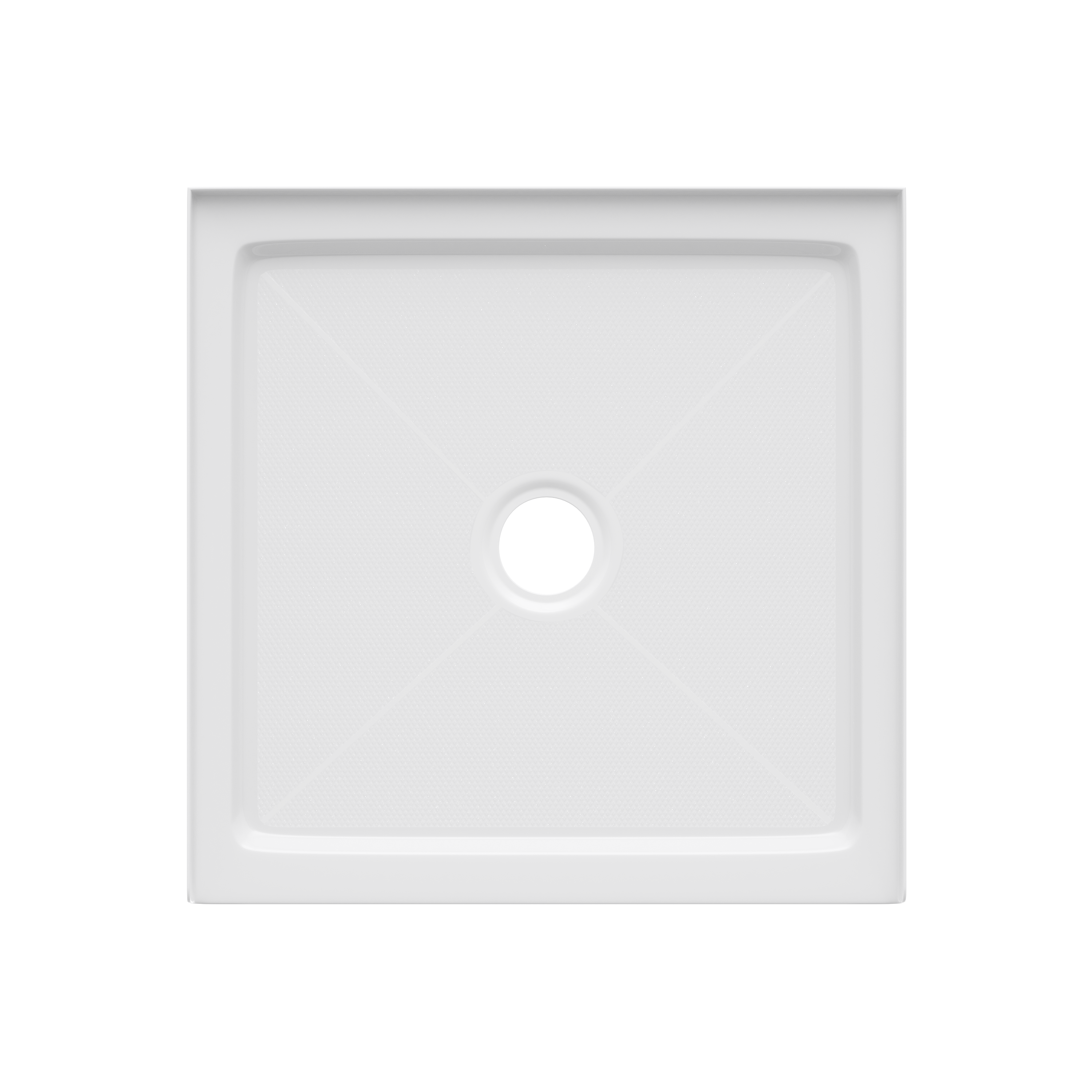 48 in. x 48 in. Shower Base with Center Drain in White 