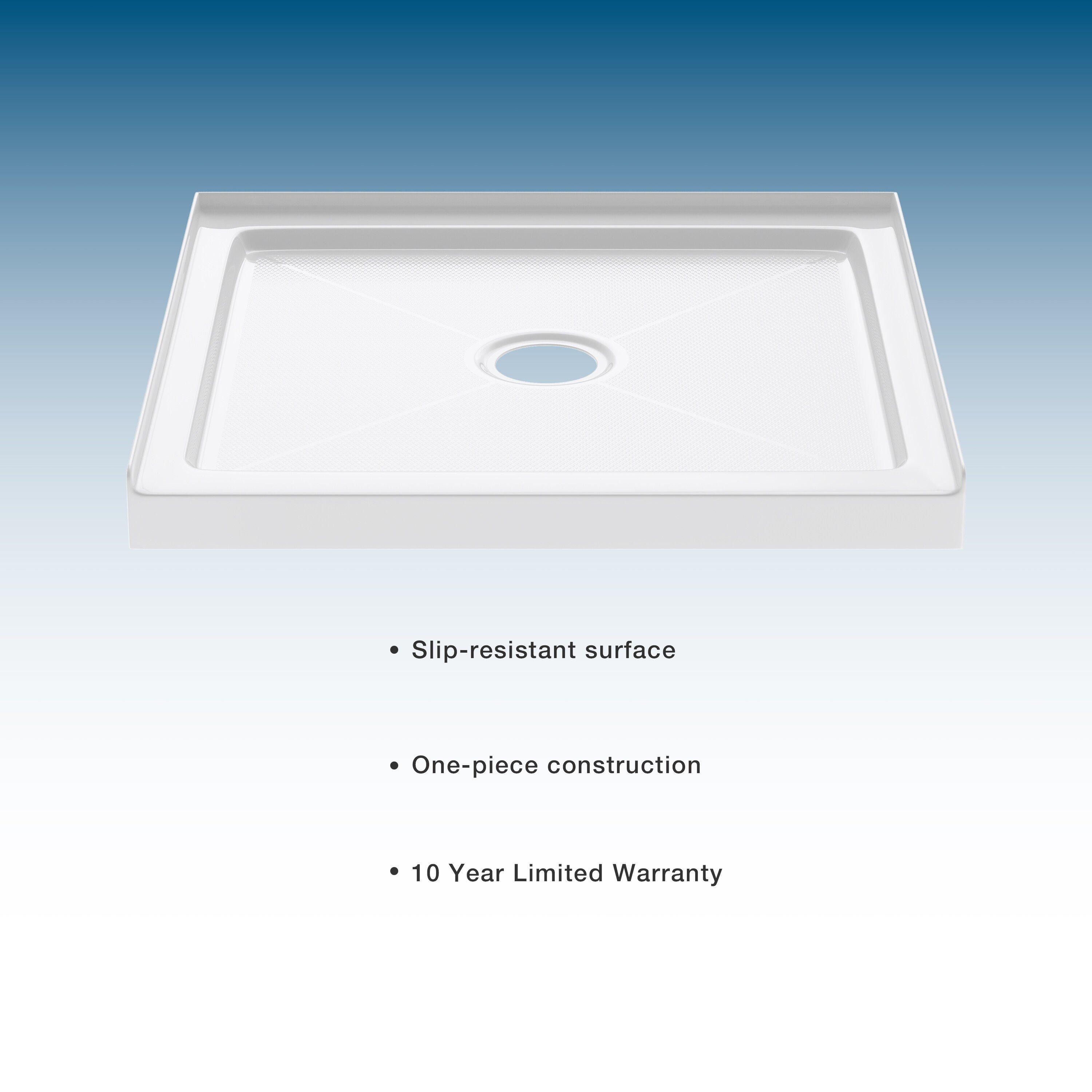 48 in. x 48 in. Shower Base with Center Drain in White 