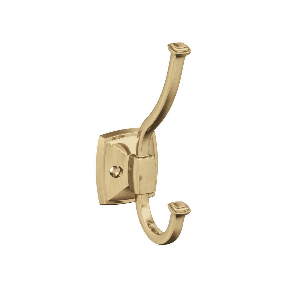 DOUBLE PRONG DECORATIVE HOOK *KINSALE CHAMPAGNE BRONZE 