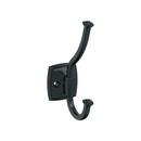KINSALE TRANSITIONAL DOUBLE PRONG MATTE BLACK WALL HOOK 