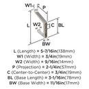 DOUBLE PRONG DECORATIVE HOOK *EMERGE SATIN NICKEL 