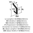 EMERGE CONTEMPORARY DOUBLE PRONG MATTE BLACK WALL HOOK 