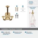 VICINITY TRADITIONAL TRIPLE PRONG CHAMPAGNE BRONZE WALL HOOK 