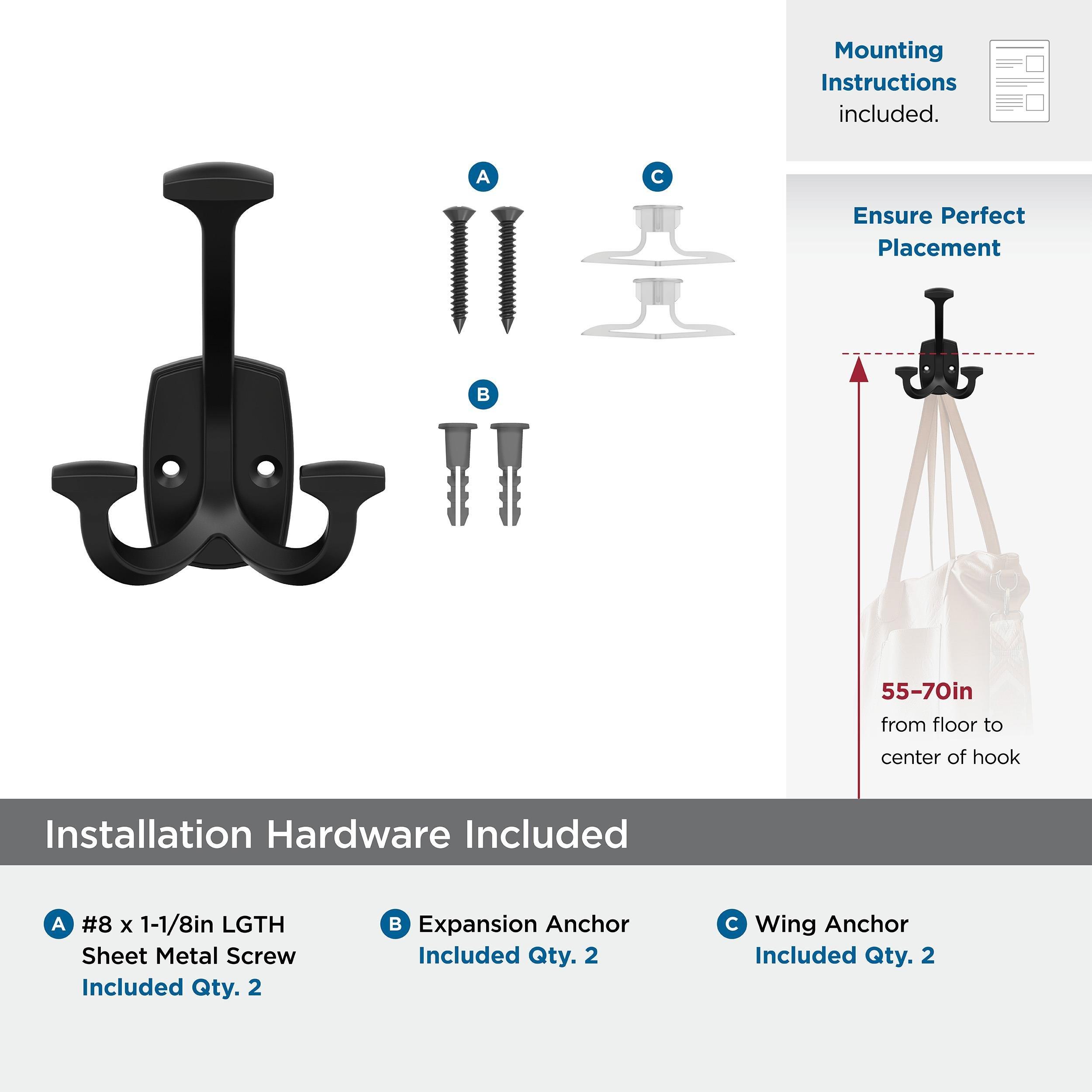 TRPL DECORATIVE WALL HOOK *VICINITY MATTE BLACK 