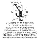 TRPL DECORATIVE WALL HOOK *VICINITY MATTE BLACK 