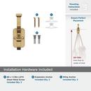 ALDER TRANSITIONAL DOUBLE PRONG CHAMPAGNE BRONZE WALL HOOK 