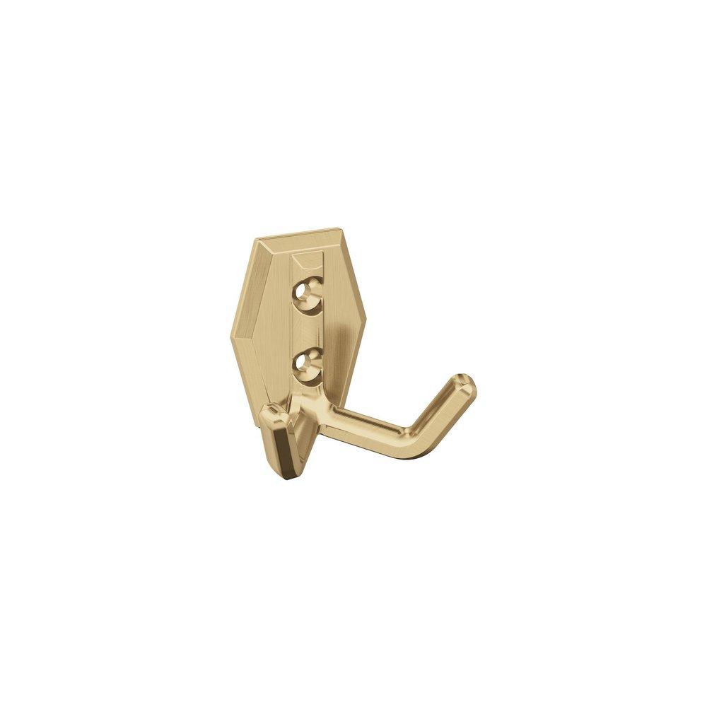 BENTON TRANSITIONAL DOUBLE PRONG CHAMPAGNE BRONZE WALL HOOK 