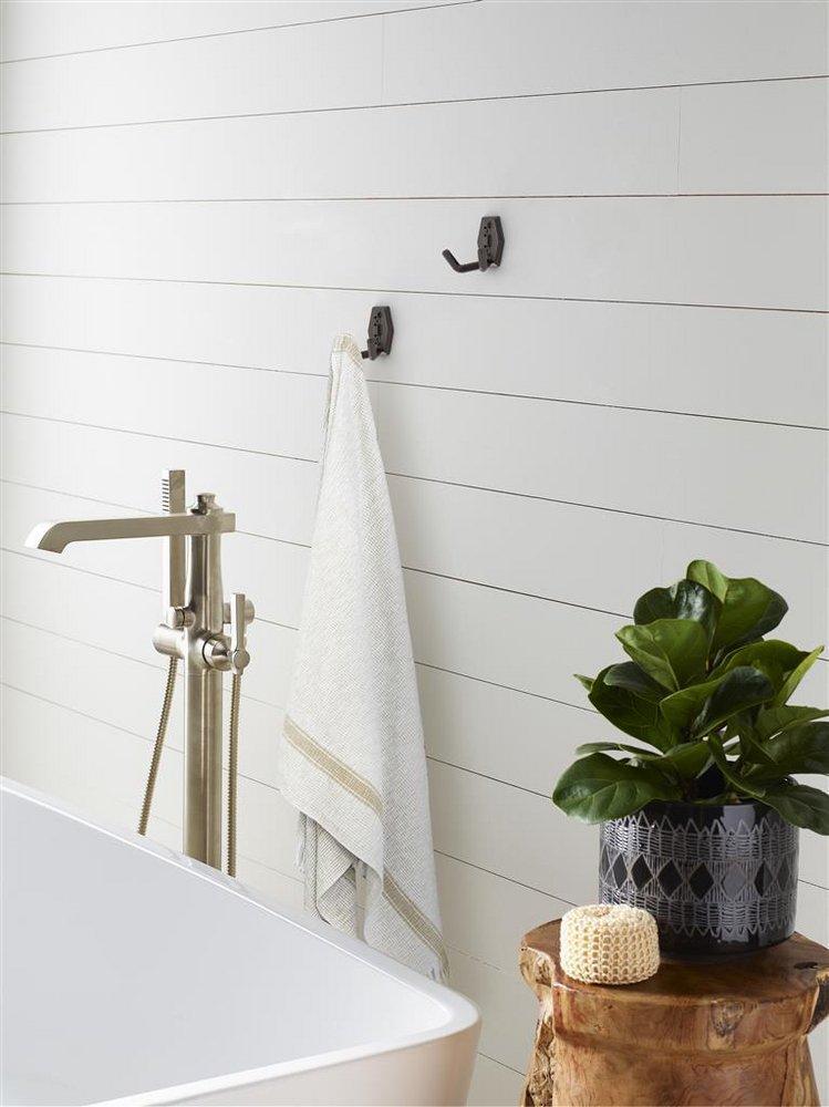 BENTON TRANSITIONAL DOUBLE PRONG OIL RUBBED BRONZE WALL HOOK 