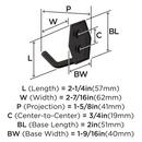 BENTON TRANSITIONAL DOUBLE PRONG OIL RUBBED BRONZE WALL HOOK 