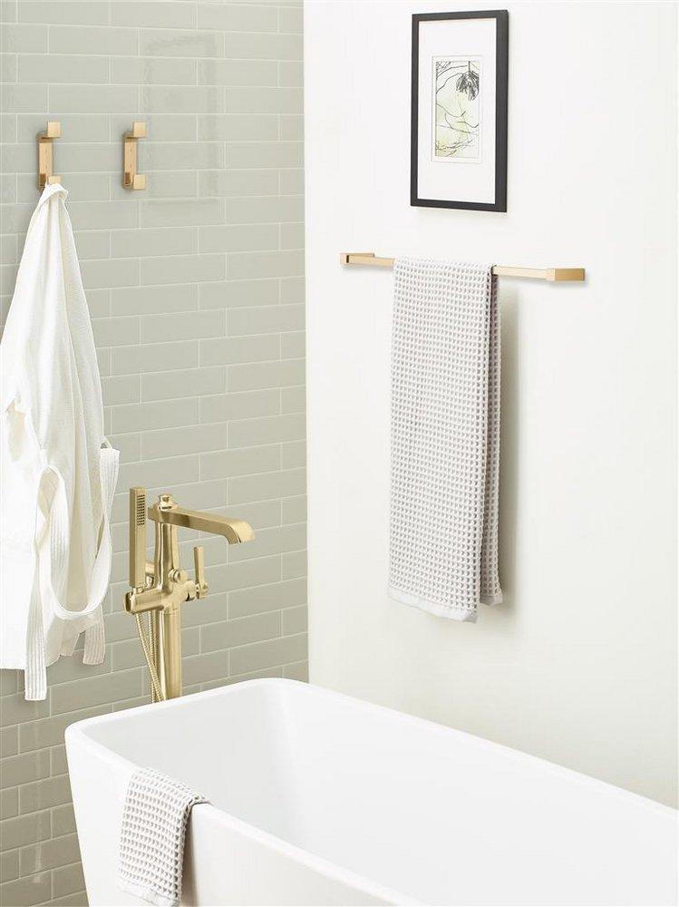 BRAY CONTEMPORARY DOUBLE PRONG CHAMPAGNE BRONZE WALL HOOK 