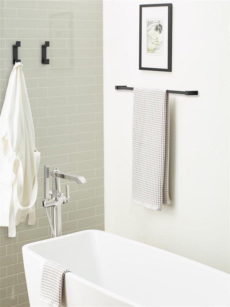 BRAY CONTEMPORARY DOUBLE PRONG MATTE BLACK WALL HOOK 