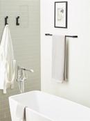 BRAY CONTEMPORARY DOUBLE PRONG MATTE BLACK WALL HOOK 