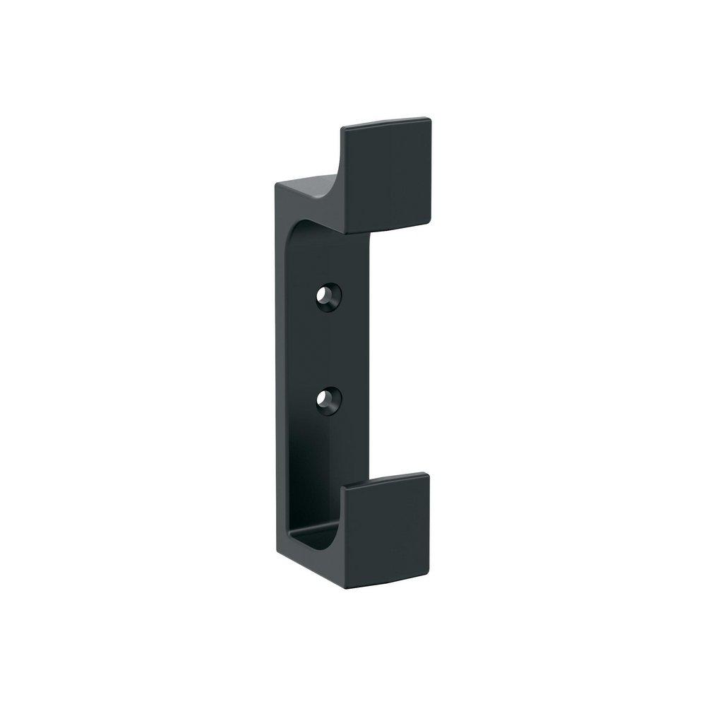 BRAY CONTEMPORARY DOUBLE PRONG MATTE BLACK WALL HOOK 