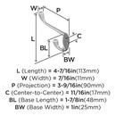 NOBLE TRADITIONAL DOUBLE PRONG POLISHED CHROME WALL HOOK 