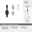 NOBLE TRADITIONAL DOUBLE PRONG MATTE BLACK WALL HOOK 