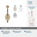 ADARE TRADITIONAL DOUBLE PRONG GOLDEN CHAMPAGNE WALL HOOK 