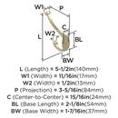 ADARE TRADITIONAL DOUBLE PRONG GOLDEN CHAMPAGNE WALL HOOK 