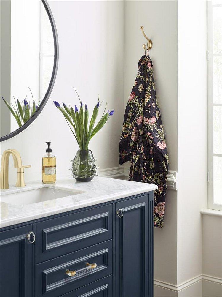 ADARE TRADITIONAL DOUBLE PRONG CHAMPAGNE BRONZE WALL HOOK 