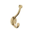 ADARE TRADITIONAL DOUBLE PRONG CHAMPAGNE BRONZE WALL HOOK 