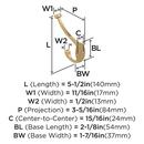 ADARE TRADITIONAL DOUBLE PRONG CHAMPAGNE BRONZE WALL HOOK 