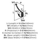 ADARE TRADITIONAL DOUBLE PRONG MATTE BLACK WALL HOOK 