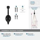 ADARE TRADITIONAL DOUBLE PRONG MATTE BLACK WALL HOOK 