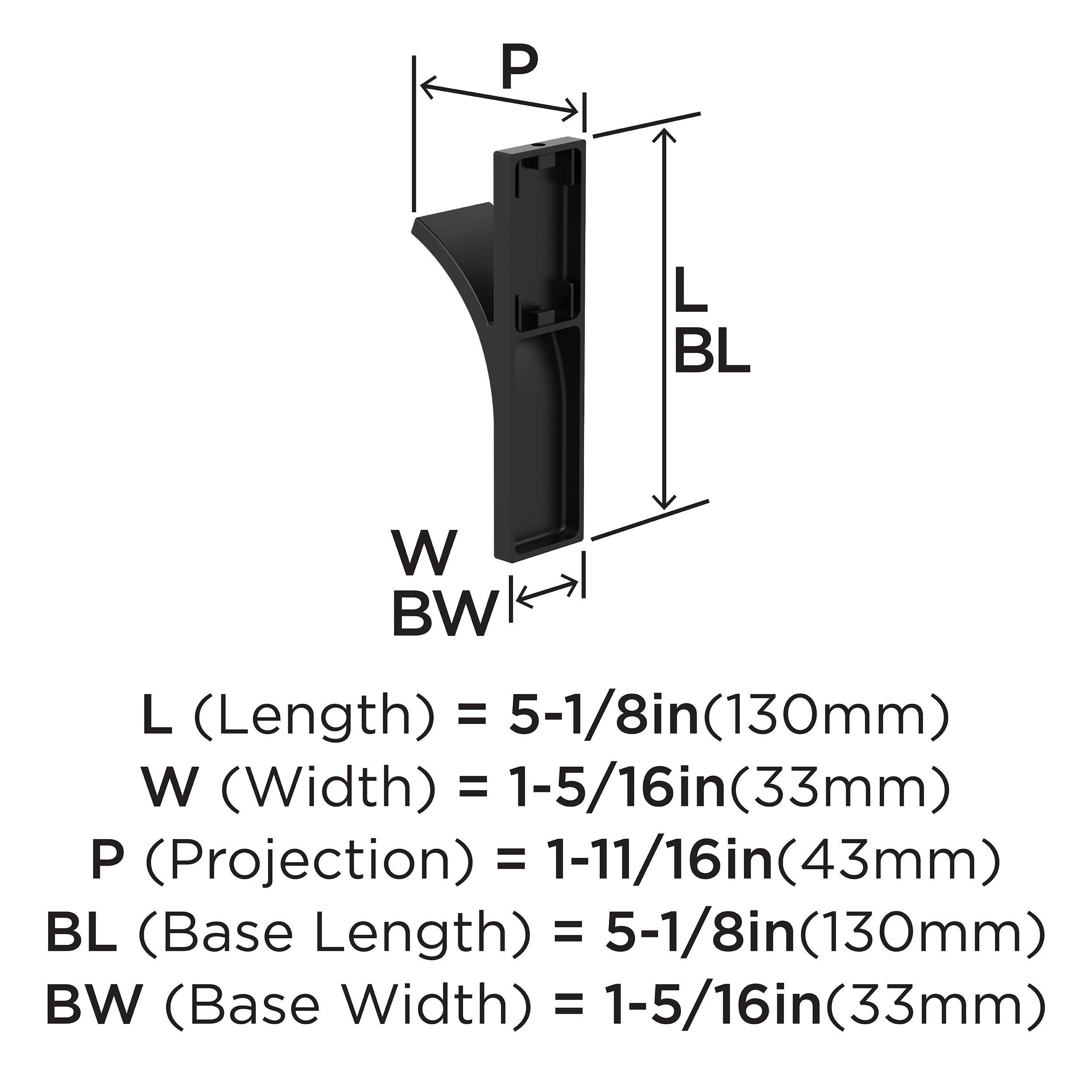 APEX CONTEMPORARY SINGLE PRONG MATTE BLACK WALL HOOK 